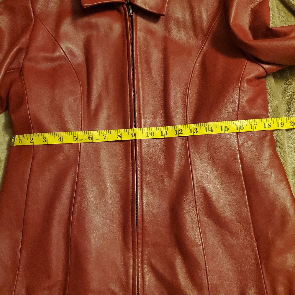 Red leather Jacket - Picture 5 of 6